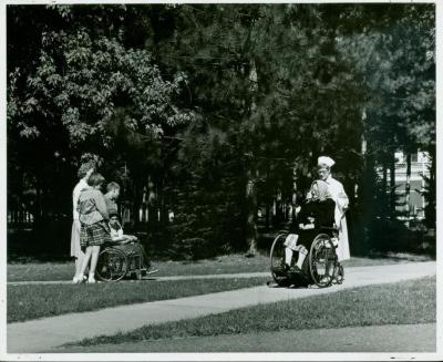 Photograph, Pine Rest Nurse Pushing Wheelchair 