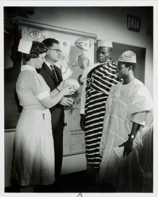 Photograph, Pine Rest Nurse with Model Brain