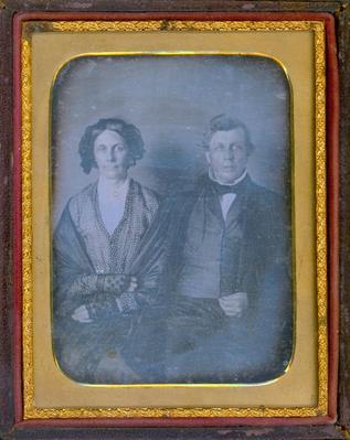 Cased Photograph, Unidentified Man And Woman