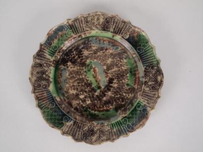 Tortoise-shell Glazed Plate, Whieldon Type Unmarked