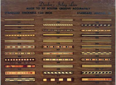 Wood Samples Board, Danker Marqueterie Company, Inlay Line