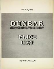 Price List, Dunbar Furniture Manufacturing Company, 1941 Catalog