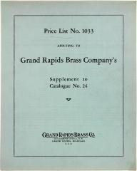 Grand Rapids Brass Company, Price List No. 1033