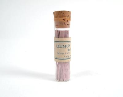 Blue Litmus Paper In A Glass Tube With Cork Stopper