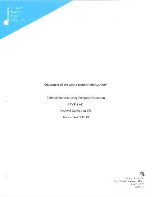 Archival Collection #070 - Colonial Manufacturing Co. 