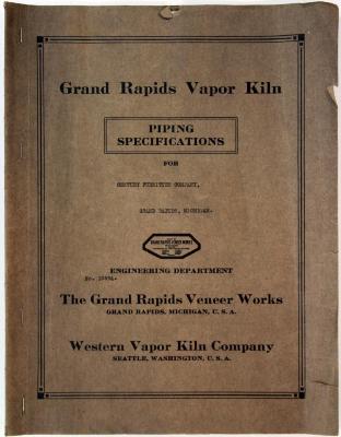 Booklet, Grand Rapids Vapor Kiln, Piping Specifications for Century Furniture Company
