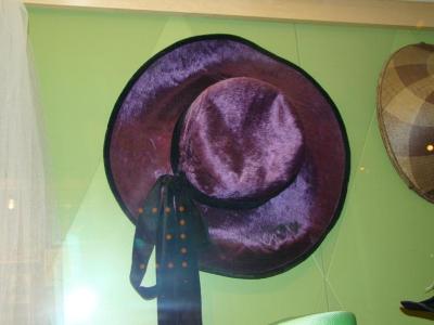Women's Hat, Purple Plush With Black Velvet Trim
