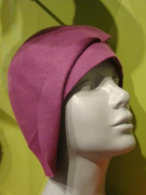 Hat, Purple Felt Cloche