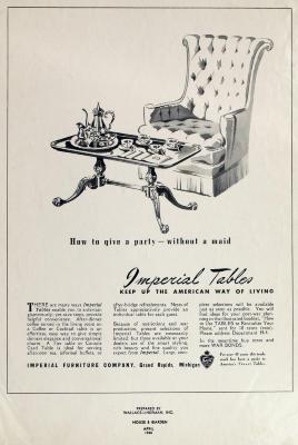 Furniture Advertisement Layout, Imperial Furniture Company, Tables