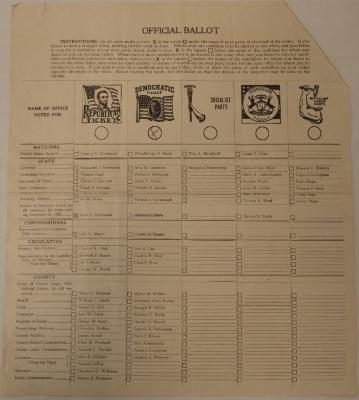 Ballot, Official Kent County, Michigan Election Ballot, 