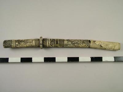 Sword And Scabbard, Carved Bone