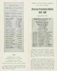 Brochure describing the American Presidential Ballots 1840-1888 Exhibition and Democratic Ticket, 1890