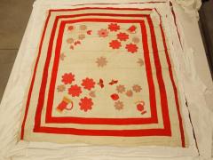 Quilt Top, Flowers In Flower Pots Pattern