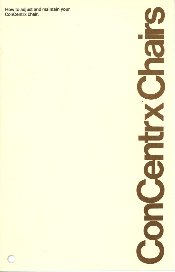 User Manual, Steelcase, Inc., ConCentrx Chairs