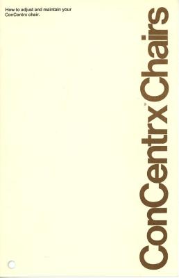 User Manual, Steelcase, Inc., ConCentrx Chairs