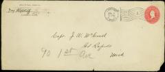 Envelope addressed to Captain John W. McCrath from Fay Wyckoff