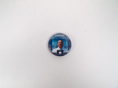 Political Pin-Back Button- "Change We All Can Believe In" Slogan, Obama 2008 Campaign