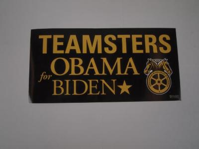 Bumper Sticker, Teamsters For Obama
