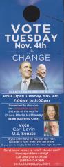Door Hanger, Vote Tuesday Nov. 4th for Change - Barack Obama