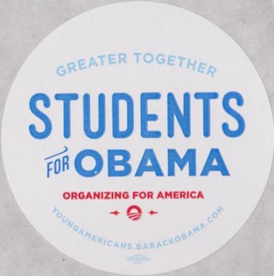 Political Sticker, Students for Obama