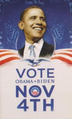 Campaign Card, Vote Obama Biden Nov 4th