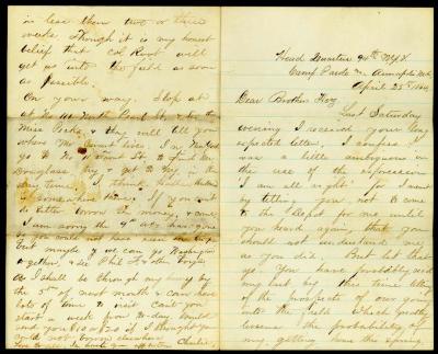 Letter, Charles E. Hulbert To H. B. Hulbert from Camp Parole MD