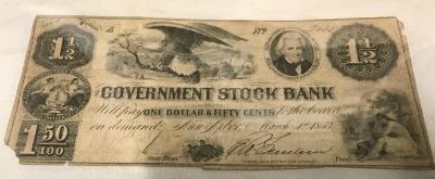 Paper Currency, '1 1/2 Government Stock Bank, Michigan'