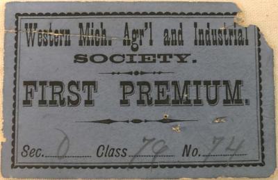 Western Michigan Agricultural Society Card