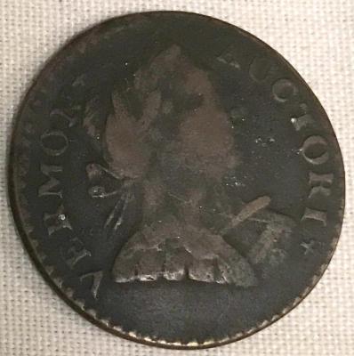 Coin, Copper,  Vermont Colonial Cent, 1788 Or 1787