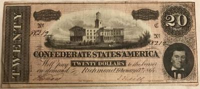 Confederate Money, 20 dollars