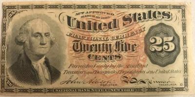 Currency, U.S. Fractional 25c, Bust Of Washington, 4th Issue