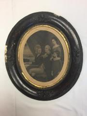 Framed, Engraving of George Washington And Family