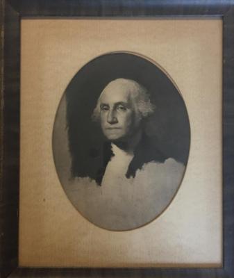 Framed, Half-tone print of George Washington (after Gilbert Stuart)