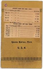 Price List, Waddell Manufacturing Company, Revised Price List No. 10