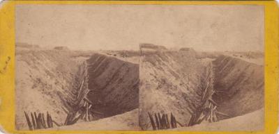 Stereoscopic Slide, #4001 Civil War, Interior View Of Ditch In Fort McAlister 