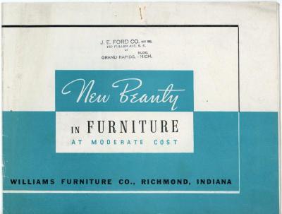 Trade Catalog, Williams Furniture Company, New Beauty in Furniture at Moderate Cost