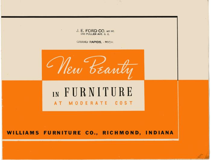 Trade Catalog, Williams Furniture Company, New Beauty in Furniture at Moderate Cost