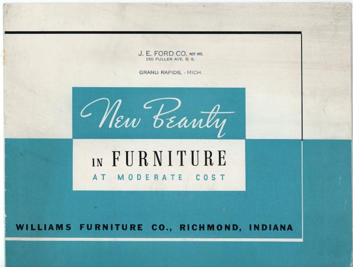 Trade Catalog, Williams Furniture Company, New Beauty in Furniture at Moderate Cost