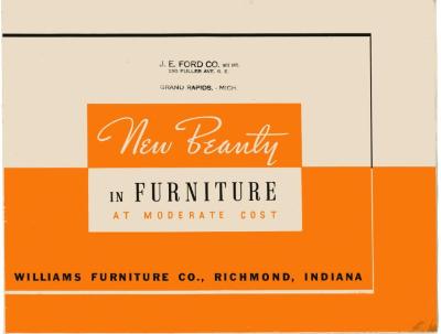 Trade Catalog, Williams Furniture Company, New Beauty in Furniture at Moderate Cost