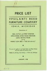 Price List, Ypsilanti Reed Furniture Company