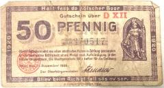 Banknote, 50 pfennig