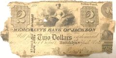 Banknote, The Merchants Bank of Jackson County, 2 Dollars