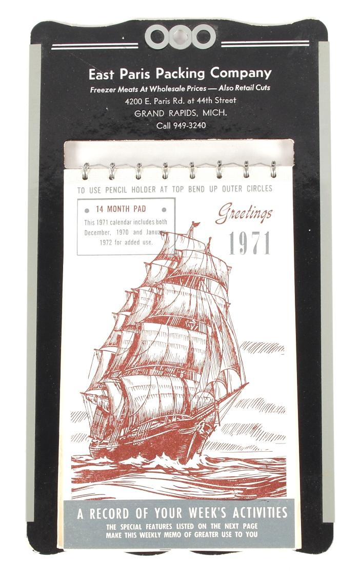 Calendar, East Paris Packing Co.