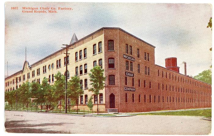 Postcard, Michigan Chair Company Factory