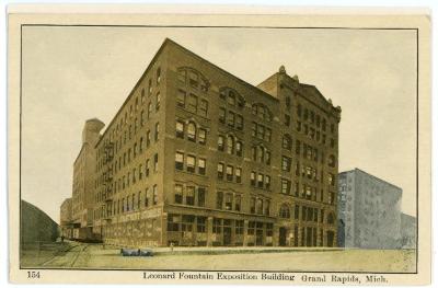 Postcard, Leonard Fountain Exposition Building