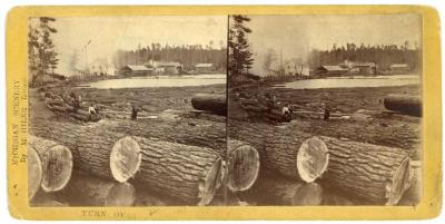 Stereoview, Pennsylvania Mills On Cass Lake, Michigan