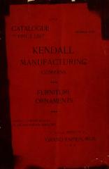 Trade Catalog, Kendall Manufacturing Company, Furniture Ornaments, Catalogue and Price List