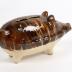 Piggy Bank, Brown And White China Pig