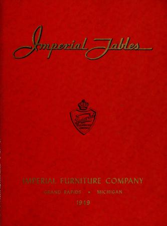 Trade Catalog, Imperial Furniture Company, Imperial Tables