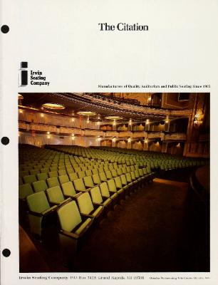 Trade Catalog, Irwin Seating Company, The Citation